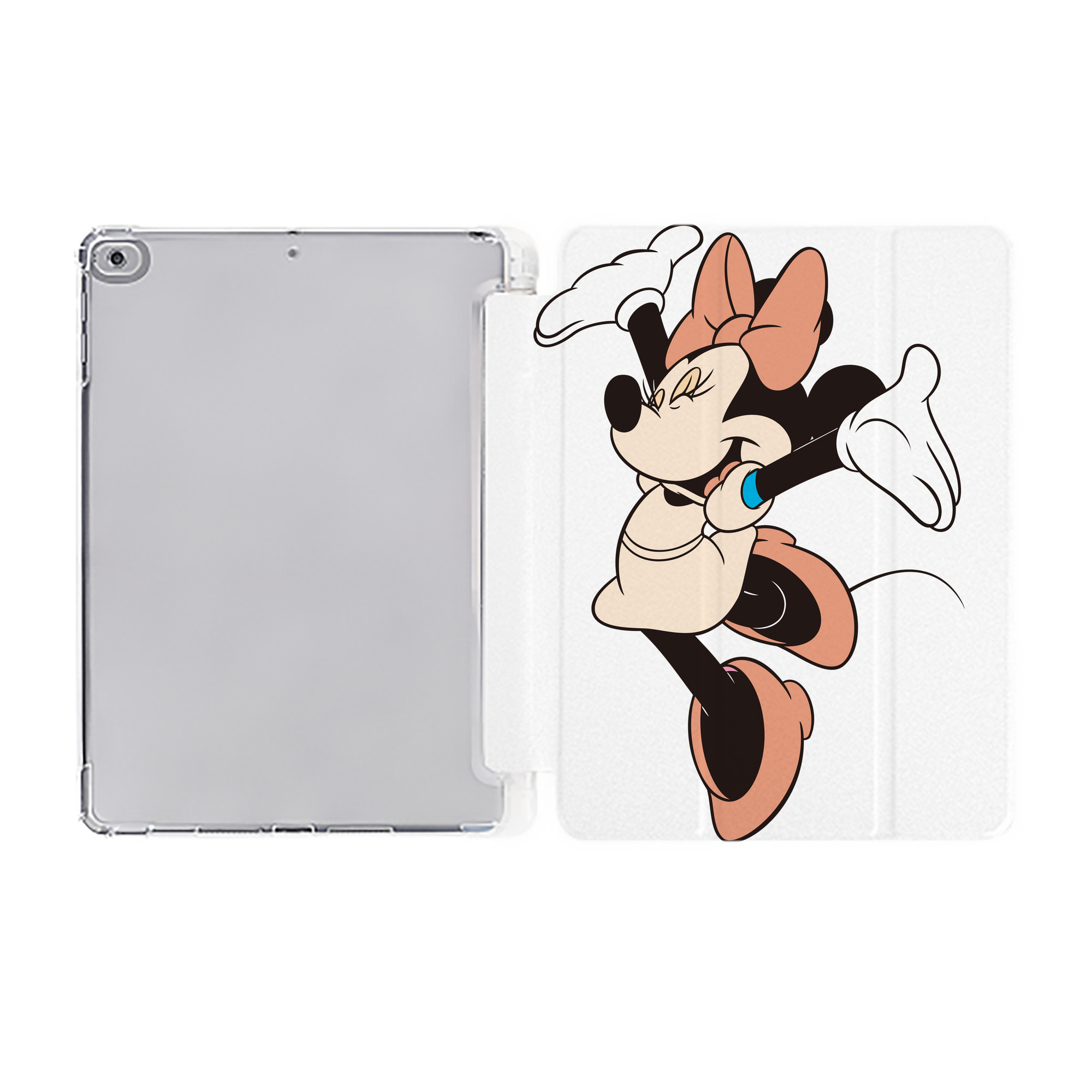 （画像用） ミッキーマウス Mickey Mouse IPad ケース ペン収納付き 三つ折りスタンド PUレザー×シリコン 対応機種9.5/10.5/10.9インチ